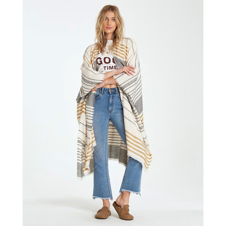 Billabong Beachy Nights Poncho Wrap - Womens, Moss, One Size, JASCSBBE-MOS-ONE