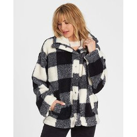 Billabong Cozy Days Sherpa Jacket - Womens, Black/White, Small, J604SBCO-BLW-S