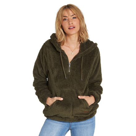 Billabong Cozy For Keeps Fleece Hoodie - Womens, Olive, Large, J604QBCO-OLV-L
