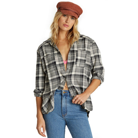 Billabong East Light Shirt - Womens, Black White, Large, J526VBEA-BCI-L