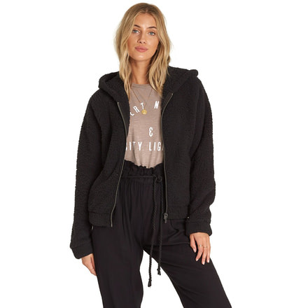 Billabong Reine Down Fleece Jacket - Womens, Black, Small, J622WBRE-BLK-S