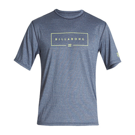 Billabong Union Short Sleeve Surf Shirt - Mens, Navy Heather, Small, MR011BUN-nvh-S