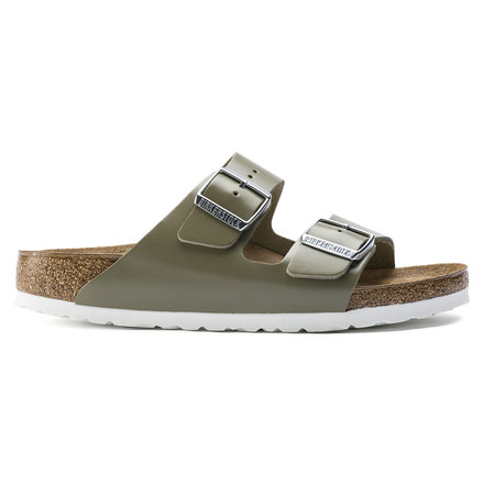 Birkenstock Arizona Leather Anatomically Formed Footbed Sandal, Khaki Leather, Narrow, 37, 1014176-37