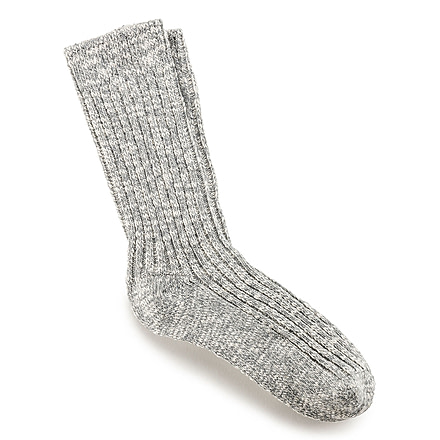 Birkenstock Cotton Slub Socks - Womens, Gray White, 36, 1008032-36