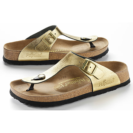 Birkenstock Gizeh Leather Sandal - Women's-Metallic Gold-Medium-37