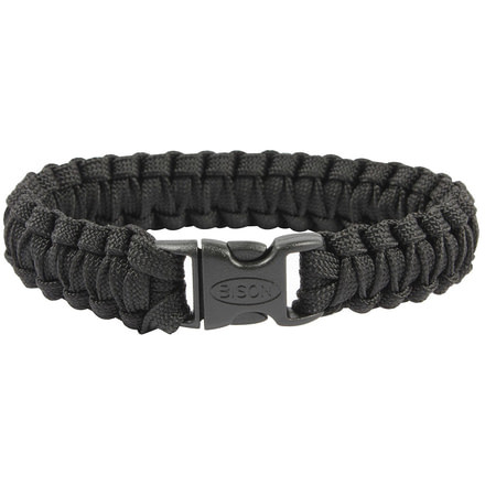 Bison Designs Coreless Side Release Survival Bracelet-Cobra-Black-Medium