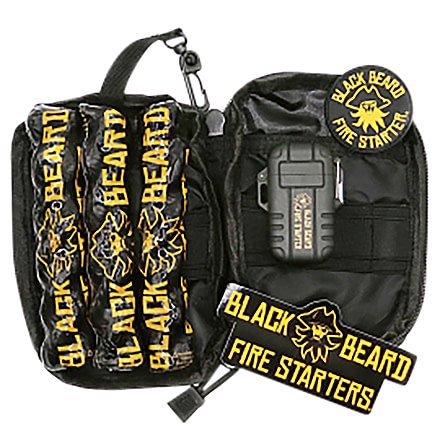 Black Beard Fire Starters SKB Ultimate Fire Kit Black Includes Ferro Rod/Plasma Arc Lighter/Organizer Case/Fire Starters/Decal, 173971