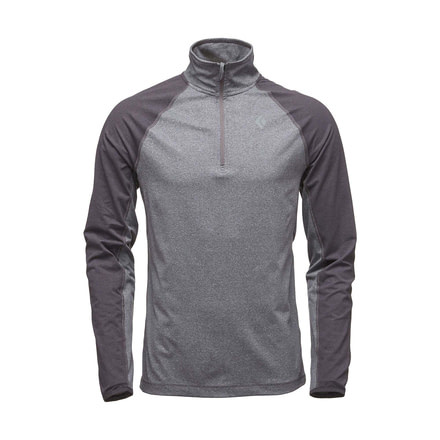 Black Diamond Approach Quarter Zip Mens Fleece Jacket, Smoke, Medium, APWQ4N022MED1