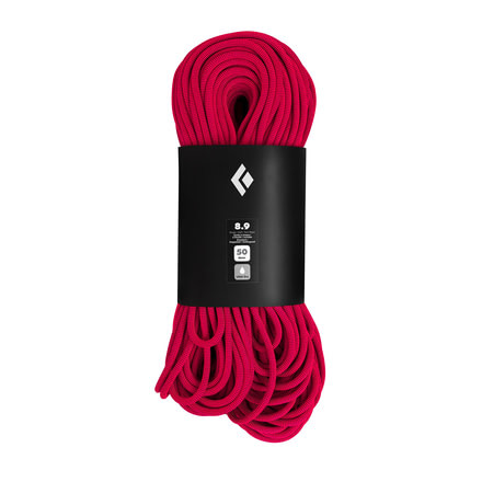 Black Diamond Climbing 8.9 mm Dry Rope, Ultra Pink, 50m, BD323017ULPK0501
