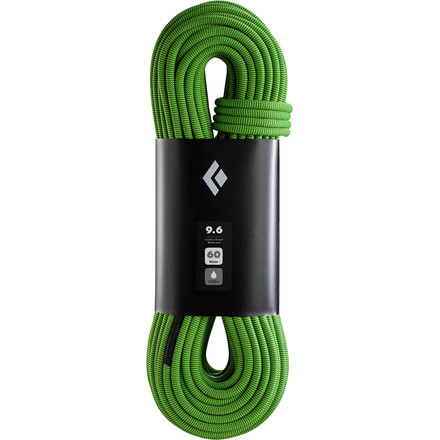 Black Diamond Climbing FullDry 9.6 mm Rope-Dual Green-60 m