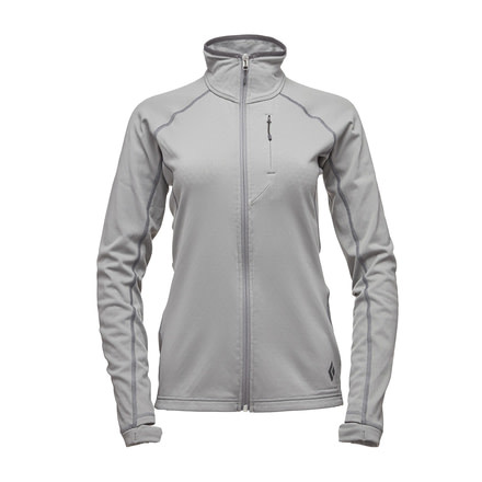Black Diamond Coefficient Womens Midlayer Fleece Jacket, Nickel, Medium, APXB1Z105MED1