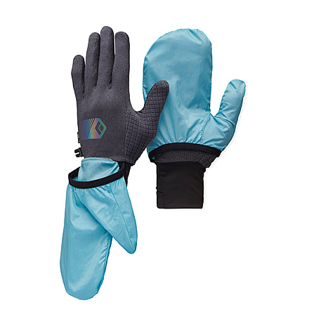 Black Diamond Deploy Wind Hood Gloves, Carbon/Glacier, Extra Small, BD8017429642XSM1