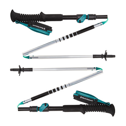 Black Diamond Distance FLZ Womens Z Trekking Poles, Evegreen, 125 cm BD11220700001251