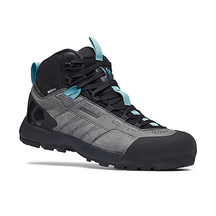 Black Diamond Missn Leather Mid WP Approach Shoes - Womens, Steel Grey/Costal Blue, 8.5, BD58002793750851