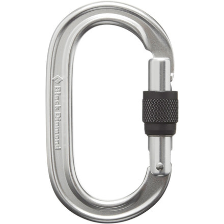 Black Diamond Oval Screwgate Carabiner, Polished, BD210084POLSALL1