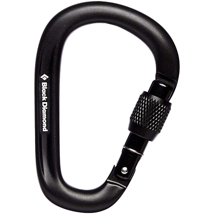 Black Diamond Pearlock Screwgate Carabiner, Black, One Size, BD3811340002ALL1