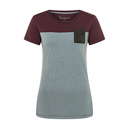 Black Diamond SS Campus Tee - Womens, Storm Blue Hthr/Port/Cypress, Extra Small, AP7300639233XSM1