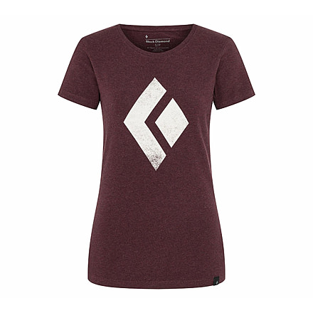 Black Diamond SS Chalked Up Tee - Womens, Bordeaux Heather, Extra Small, AP7300526022XSM1