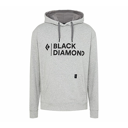 Black Diamond Stacked Logo Hoody - Mens, Nickel Heather, Extra Small, AP7301101014XSM1