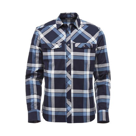 Black Diamond Technician Long Sleeve Shirt - Mens, Captain/Blue Steel Plaid, Small, APKS50411SML1