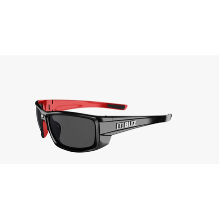 Bliz Rider Sunglasses-Black/Red-Smoke/Silver Mirror