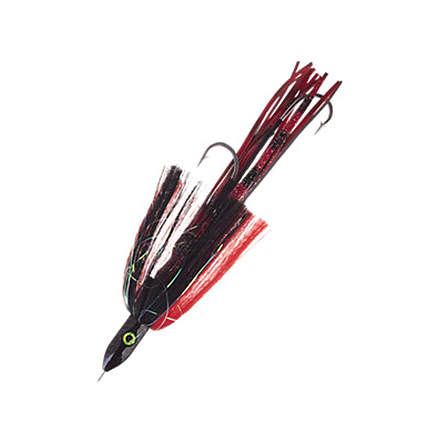 Blue Water Candy HOO-DA-BOMB JAG over 8oz. Squid Skirt w/tandem 9/0 Hook Set, 480# Cable, Red/Black, 58514