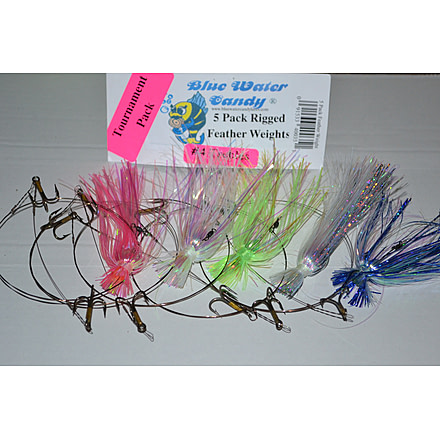 Blue Water Candy King Rig Tourn Skirted w/Featherwrights Double #4 Treble, Assorted, 5/Pack, 40035