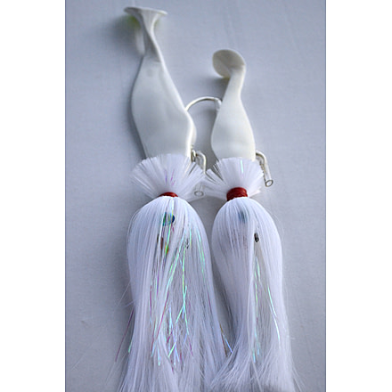 Blue Water Candy Loaded 3x2 Tandem Cobia Rig, 6in and 5in Shad, White, 60423