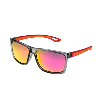 Body Glove Bombara Sunglasses, Shiny Grey Frame, Smoke Polarized Pink Mirror Flash Lens, Polarized, 10236074.QTM
