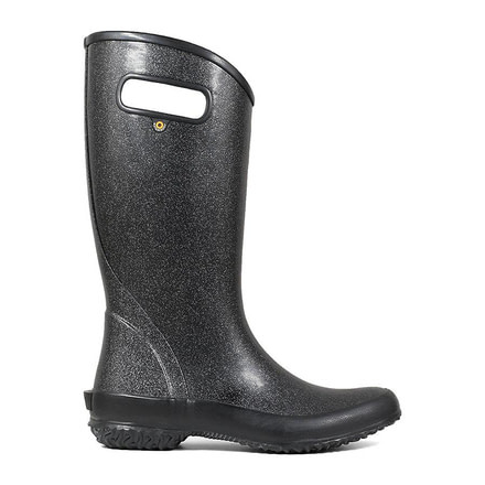 Bogs Rainboot Glitter - Womens, Black, Medium, 6, 72400-001-M- 6