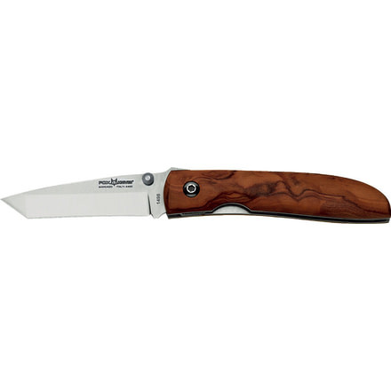 Boker 1498 Fox Voyager Tanto Olivo Folding Knife, 3.12in, 440C, Olive Wood, 1498
