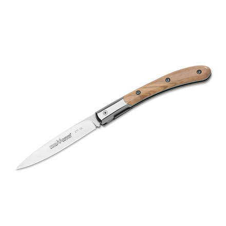 Boker 271Ol Fox Elite Fixed Blade Knife, 3in, N690, Olive Wood, Uncoated, Brown, 271OL