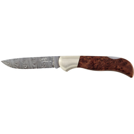 Boker 500D Fox Damascus M/Co Radica Fixed Blade Knife, 500D