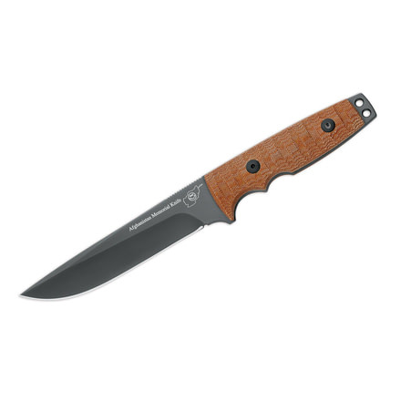 Boker Amk-279 Hill Afghanistan Memorial Fixed Blade Knife, 5.9in, N690, Micarta, Brown, AMK-279