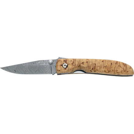 Boker Da Fox Voyager Damascus Folding Knife, 2.95in, Brown, 2499DA