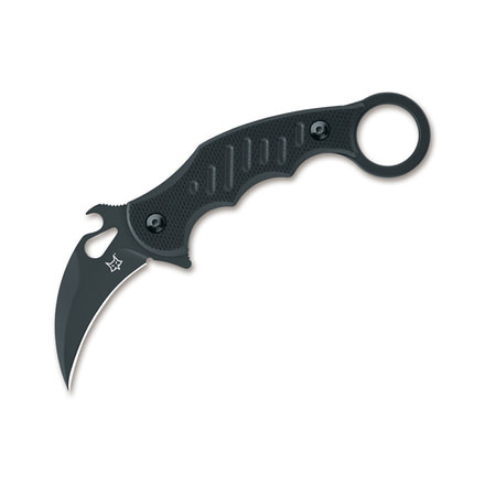 Fox Karambit Fixed Blade Knife, 2.4in, N690, G10, Black, FX-598