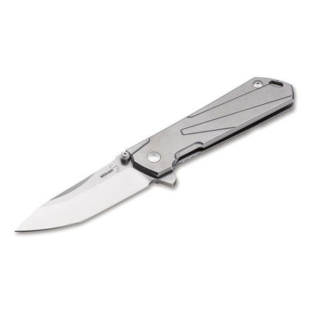 Boker Plus Kihon Tanto Folding Knife, 3.3in, Stainless Steel, D2, Uncoated, Grey, 01BO764