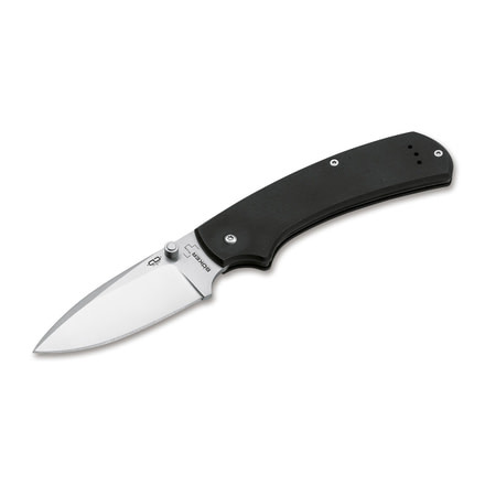 Boker Plus Xl Drop Folding Knife, 3.5in, 440C, G10, Uncoated, Black, 01BO544