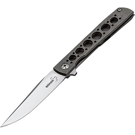 Boker USA Boker Plus Urban Trapper Petite Folding Pocket Knife,2.8in VG-10 Steel Blade,Titanium Grey Handle, 01BO780