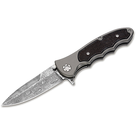 Boker USA Leopard Damascus III Knife, Brown, Small, 110127DAM