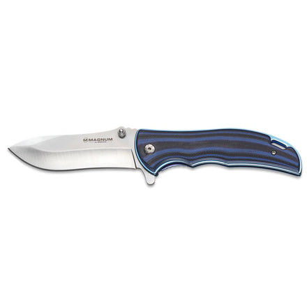 Boker USA Magnum Blue Line Folding Pocket Knife,3.7in 440A Steel Blade,G-10 Blue-Black Handle, 01SC001