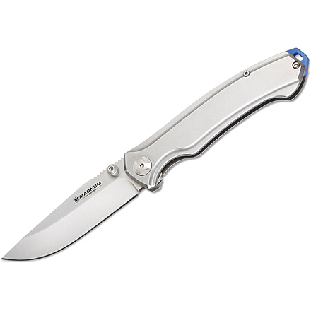 Boker USA Magnum Blue Steel Knife, Silver, Small, 01SC986