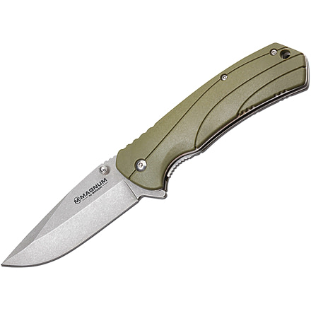 Boker USA Magnum Green Liner Folding Knife,3.38in 440 Stainless Steel Blade,Synthetic Handle 01SC894