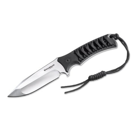 Boker USA Magnum Judge Fixed Blade Knife,4.68in Satin 440 Steel Blade,Black G-10 Scales 02SC362