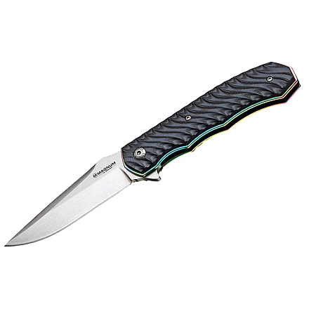 Boker USA Magnum Satin Rainbow Folding Blade Knife,3.5in,440A Blade,G10 Handle 01SC107