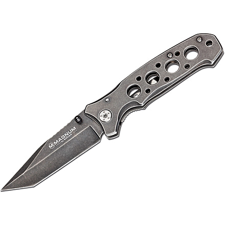 Boker USA Magnum Vintage II Folding Knife,3.5in 440 Stainless Steel Blade,Stainless Steel Handle 01YA517