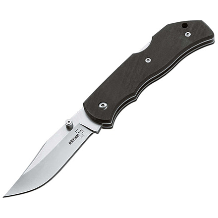 Boker USA Optima Black, Black G-10 Handle, Plain B-01BO103