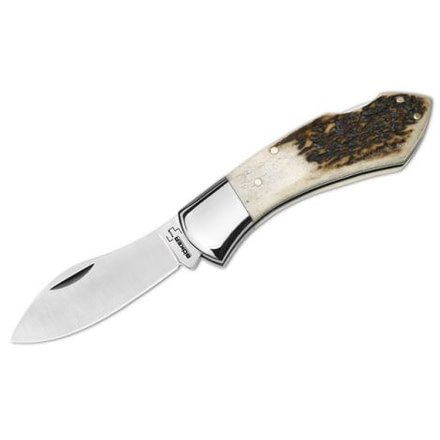Boker USA Plus Fiskmuk Stag Single Blade Folding Knife 01BO031