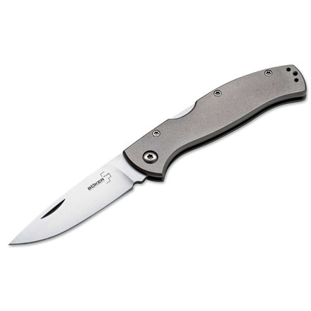 Boker USA Plus Titan Drop 2 Folding Knife,2.375in 440C Steel Blade,Titanium Handle 01BO183