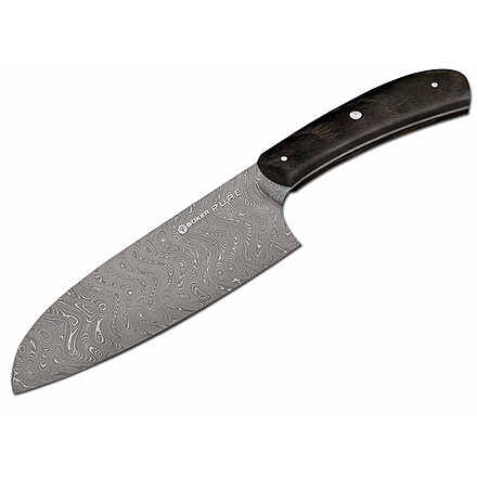 Boker USA Pure Santoku Knife,6.75in Damascus Steel Blade,Bog Oak Handle 131477DAM